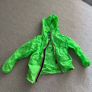 K-way kids green rain jacket 8 yrs